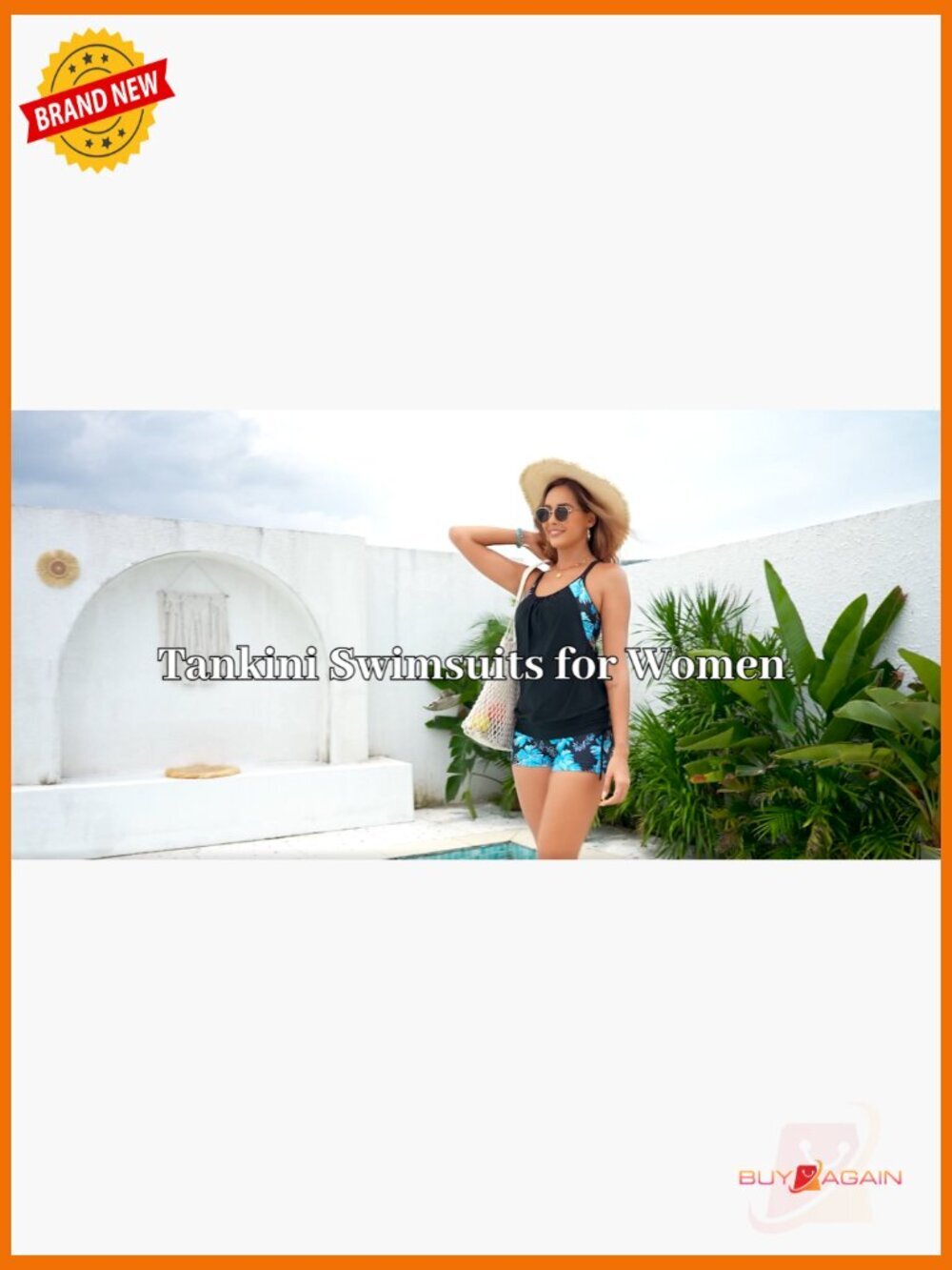 Tankini Swimsuits for Women - 2 Piece Tummy Control with Shorts Modest - Picture 7 of 7
